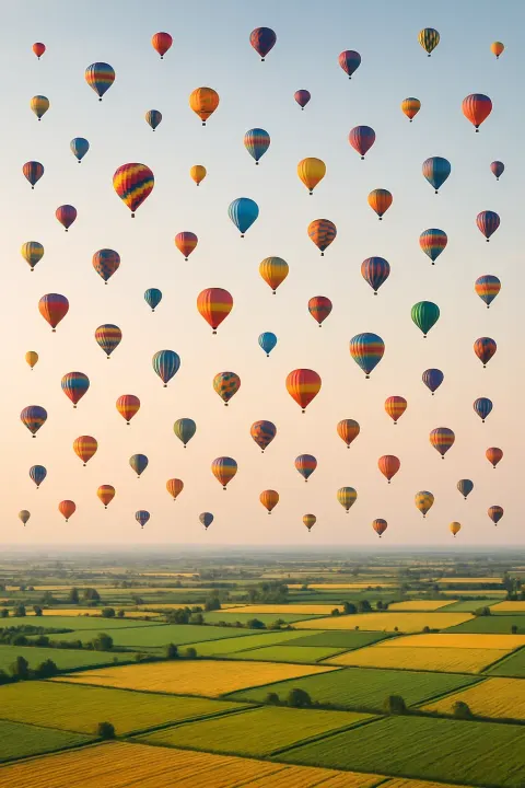 Dozens of Hot Air Balloons