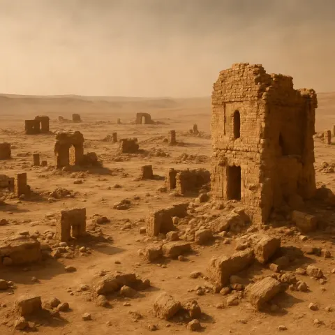Many Crumbling Ancient Stone Structures Are Scattered Across a Vast