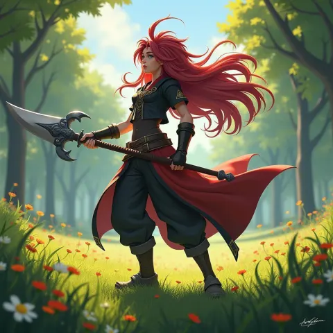 Sora Battle Ready in an Overgrown Field