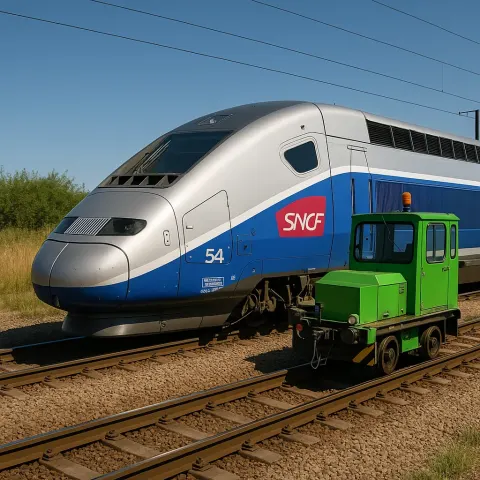 Blue and Silver SNCF High-speed Train