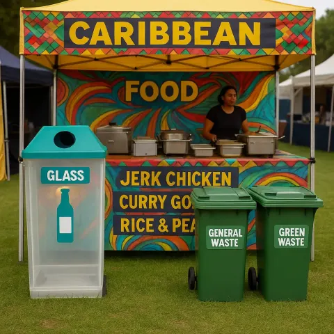 Glass Recycling Bin and Green Waste Bins