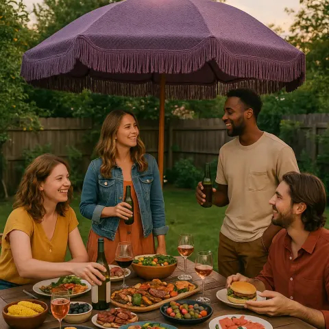 Backyard Gathering Featuring Food
