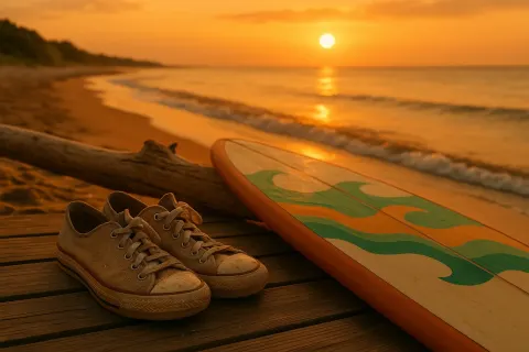 Beneath a Sky Awash in Amber Hues