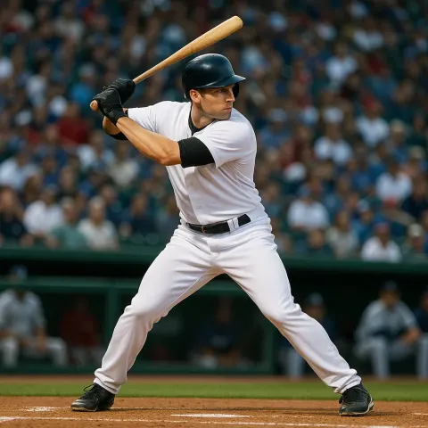 Baseball Player in a White Uniform Prepares