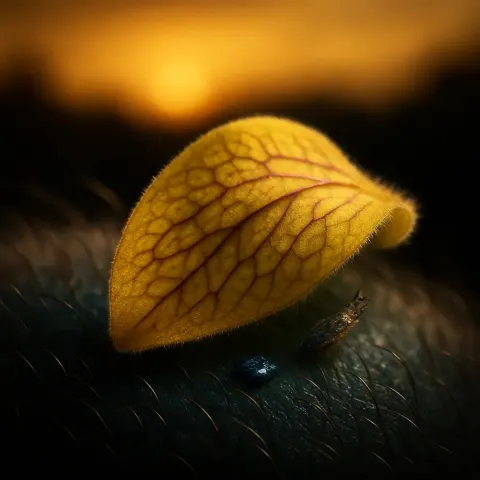 Minuscule Segment of a Yellow Lady's Slipper Petal—its Glandular Hairy