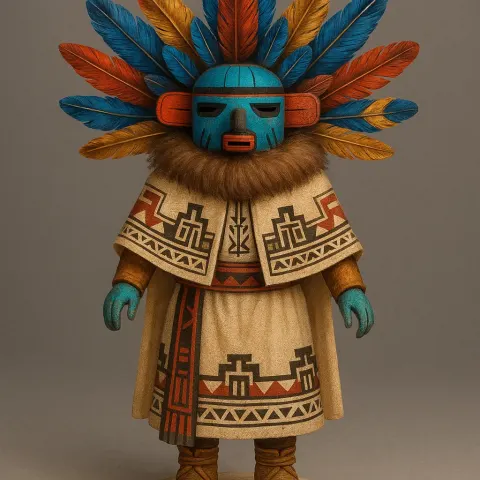 Traditional Kachina Doll Stands with Dignity
