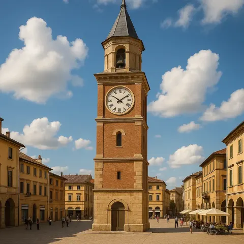 Time Is Displayed on a Towering Clock