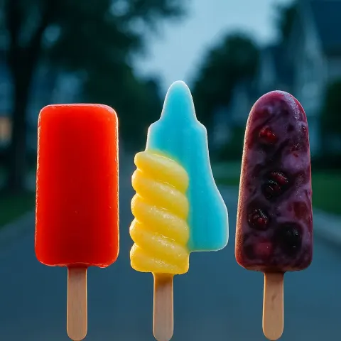 Diverse Textures of Four Unique Ice Lollies Create