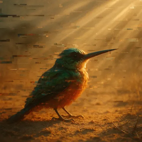 Jacamar on a Dusty Savanna Path
