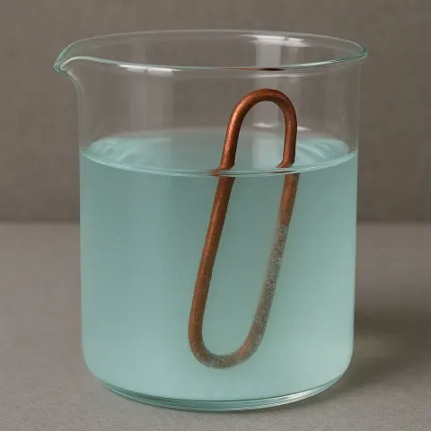 Describe a Copper Wire Submerged in a Container Filled
