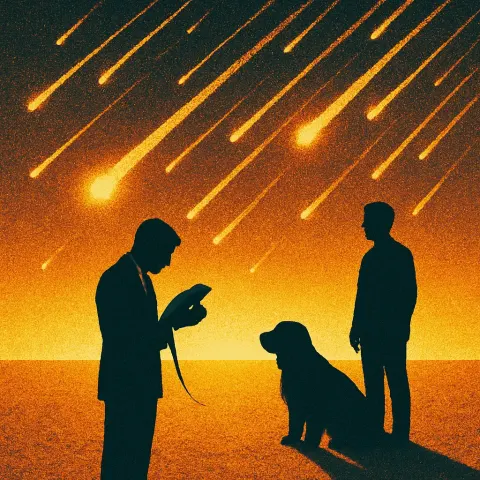 Spectacular Meteor Shower with Multiple Shooting Stars Streaking by Dominates