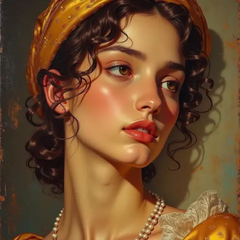 Stunning Fresco Face in Golden Hour Grandeur