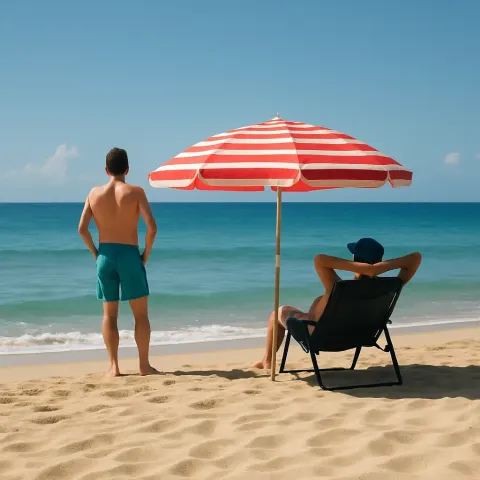 On a Sunlit Beach