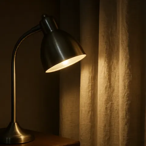 Desk Lamp Made of Brushed Steel Casting