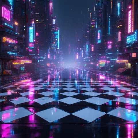 Glowing Checkerboard in a Holographic Metropolis