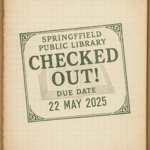 Detailed Notebook Page Showcasing an Inked Library Stamp from [Springfield