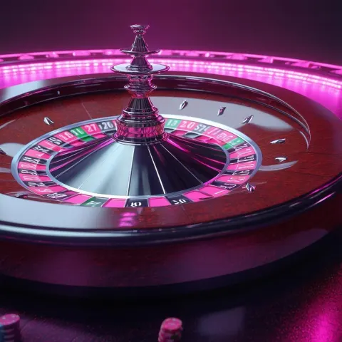 Magenta Roulette Wheel in Dramatic Chiaroscuro