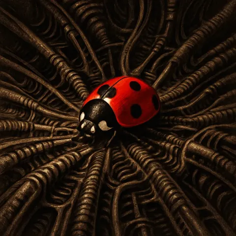 Lone Classic Red Ladybug