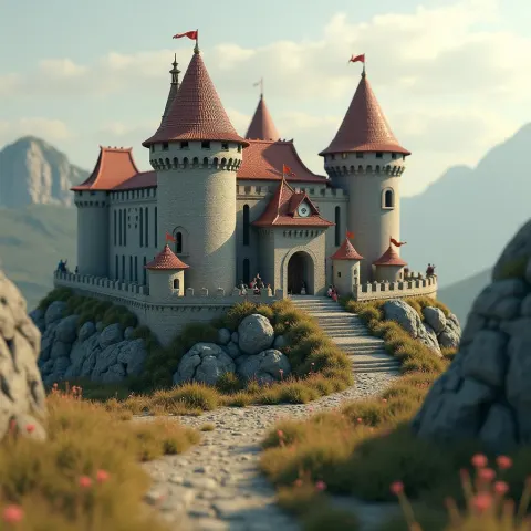 Fortified Castle Rendered in Intricate 8K Detail