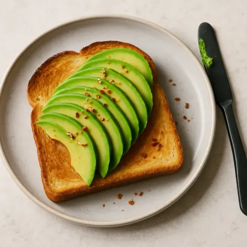 Light Gray Ceramic Plate Holds a Piece of Golden-brown Toast