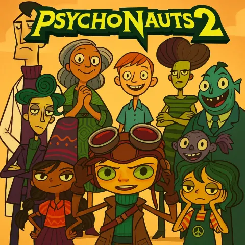 Cartoon-styled Group of Diverse Characters Posing Together