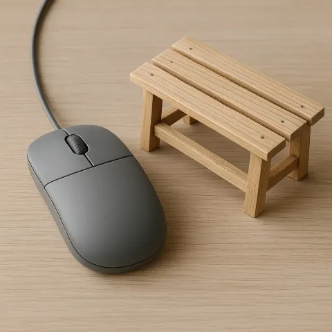 Depiction of a Gray Computer Mouse