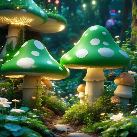 Mushroom Kingdom at Night in Cinematic Splendor