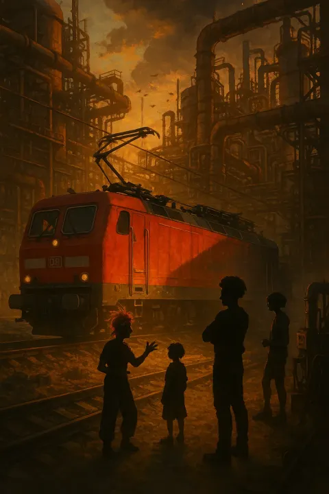 Signal Red Electric Locomotive