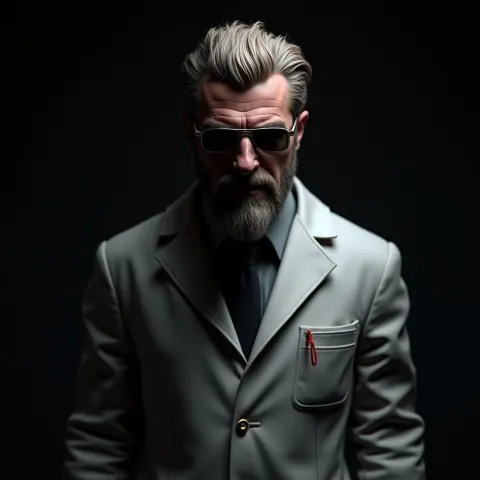 Photorealistic 3D Scientist Under Chiaroscuro Light