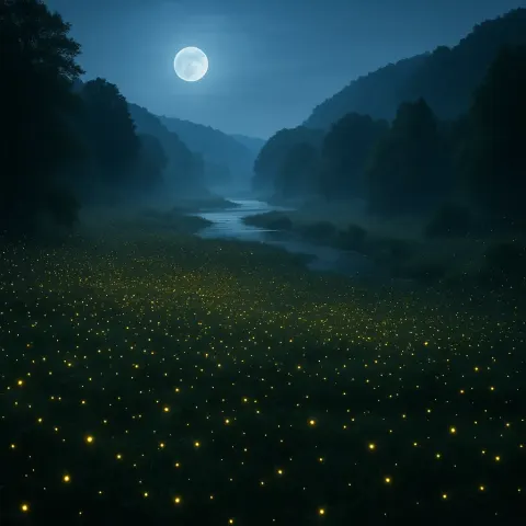 Vast Swarm of Fireflies Creates