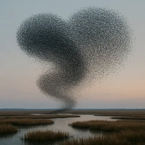 Thousands of Migrating Birds Form a Colossal