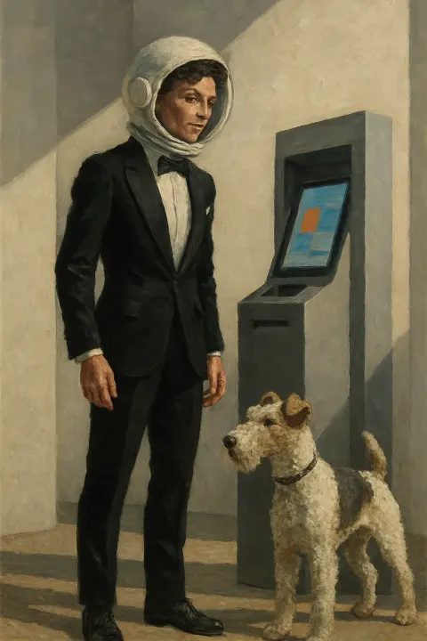 Androgynous Figure Exuding the Focused Intensity of a Pioneer Astronaut