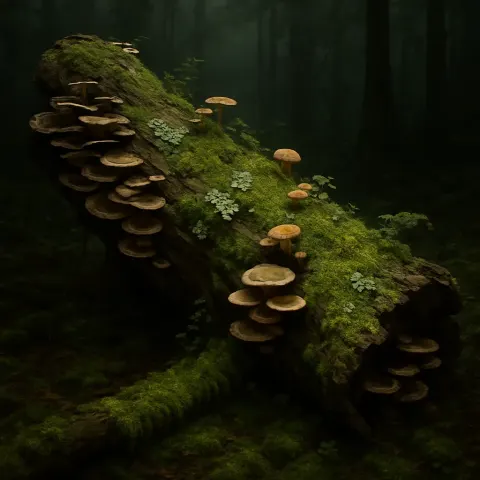 Tree Lying on the Forest Floor