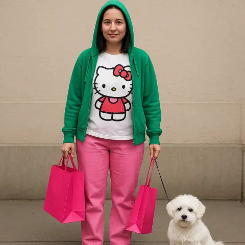 Woman Wearing a Green Hoodie