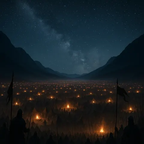 Innumerable Distant Campfires Dot a Vast