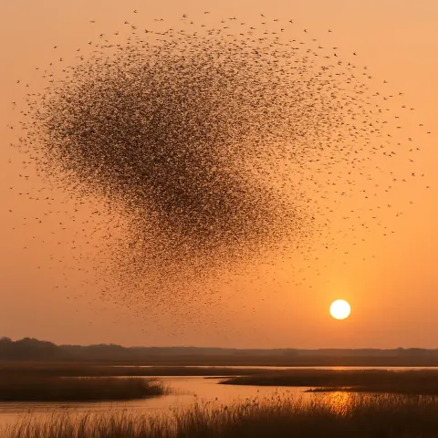 Thousands of Migrating Birds Form a Vast