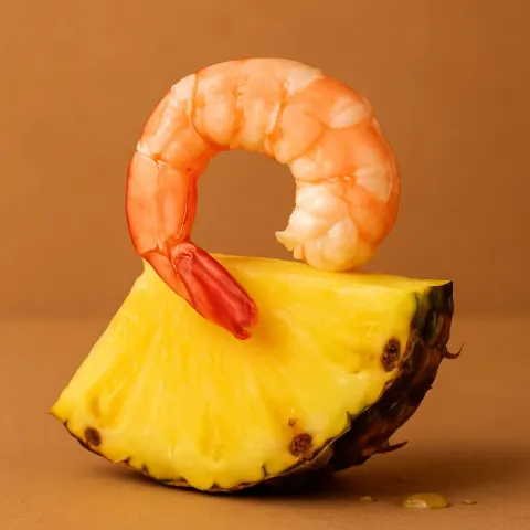 Vibrant Yellow Wedge of Pineapple