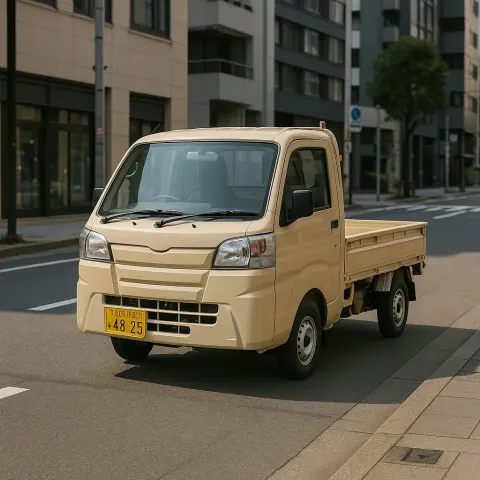 Small Beige Utility Truck