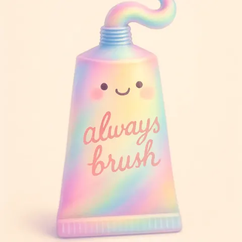 Digitally Designed Image Portraying a Joyful Toothpaste Tube Character Adorned