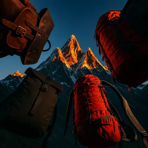Four Distinct Backpacks—one a Vintage Full-grain Leather Rucksack Secured