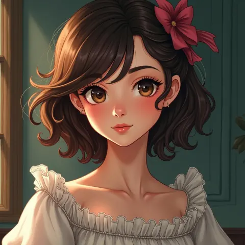 Cute Southern Belle in Moody Manga Portrait
