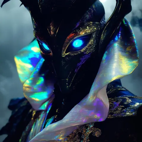 Alien Man in a Retrofuturistic Venetian Mask
