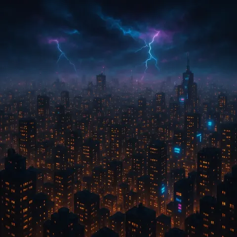 Countless Glowing Windows Illuminate