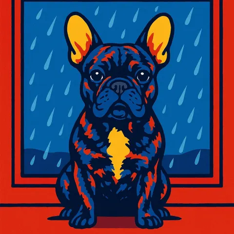 Single Brindle-striped French Bulldog