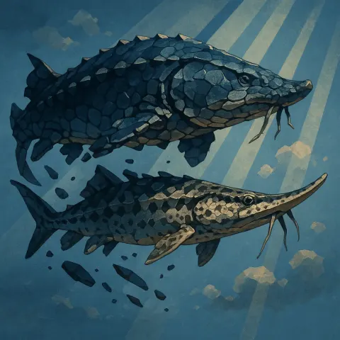 Two Sturgeons—one an Exceptionally Massive Form