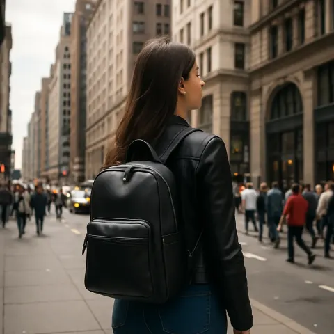 On a Busy Urban Sidewalk