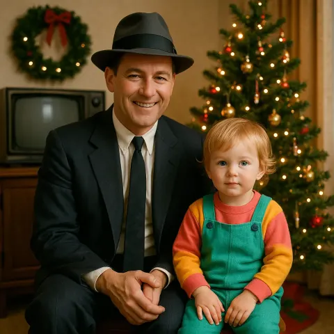 Man Wearing a Suit and Fedora