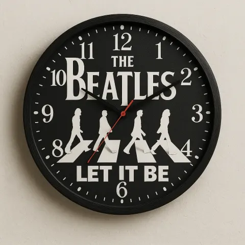 Wall-mounted Clock Featuring the Beatles Logo