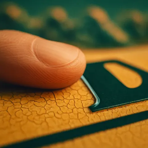 Delicate Whorls of a Youthful Fingertip Press with Focused Determination