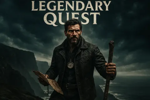 Intrepid Adventurer Clad in a Dark Leather Jacket